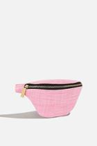 Topshop *pink Raffia Bum Bag By Skinnydip