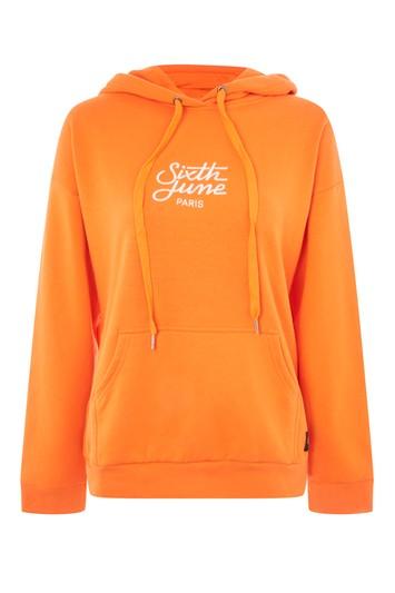 Topshop Logo Embroidered Hoodie By Sixth June