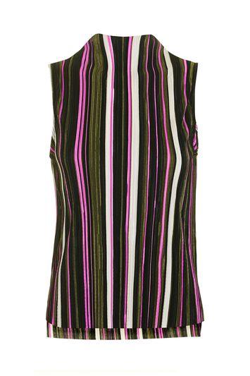 Topshop Stripe Crinkle Sleeveless Top