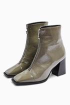 Topshop Heidi Leather High Ankle Boots