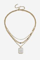 Topshop *shell Pendant Multirow Necklace