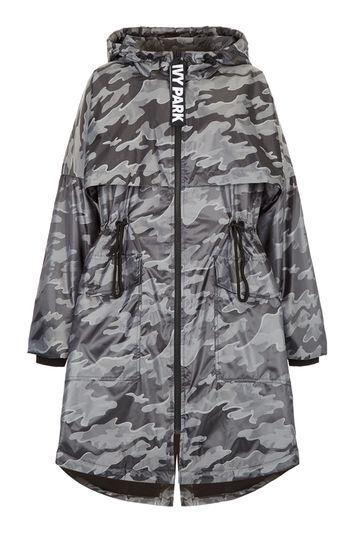 Topshop Camo Jacquard Luxe Parka By Ivy Park