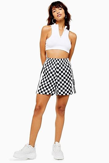 Topshop Black And White Checkerboard Shorts