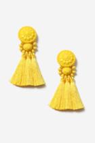 Topshop Yellow Tassel Drop Earrings