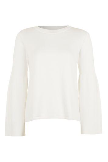 Topshop Petite Trumpet Sleeve Top