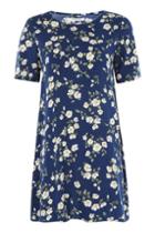 Topshop *floral Printed T-shirt Dress By Glamorous