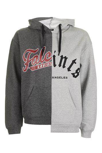 Topshop Tall Saints Spliced Hoodie
