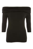 Topshop Wide Rib Bardot Top