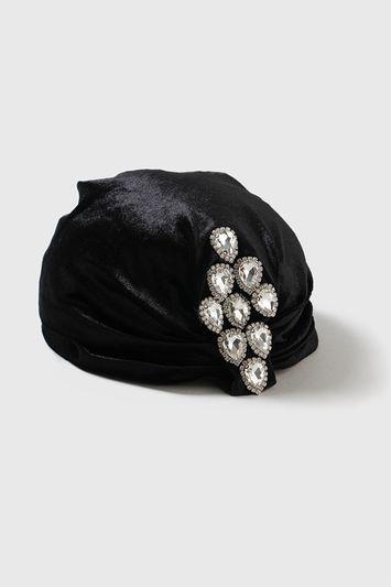 Topshop Rhinestone Velvet Turban