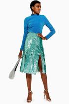 Topshop Sequin Midi Skirt