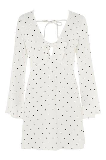 Topshop Spotted Knot Plunge Dress