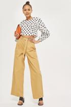Topshop Wide Leg Belted Chinos