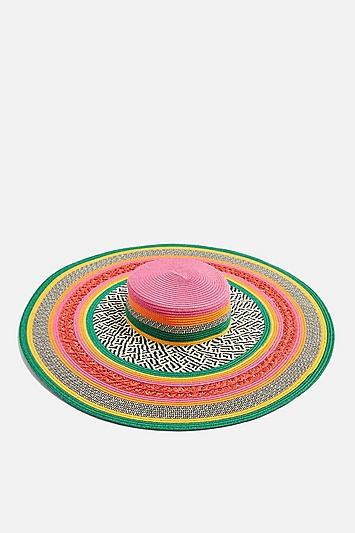Topshop Pattern Oversized Straw Hat