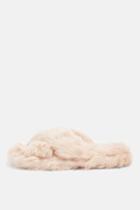 Topshop Dolly Faux Fur Cross Slippers