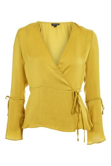 Topshop Tall Satin Knot Front Top