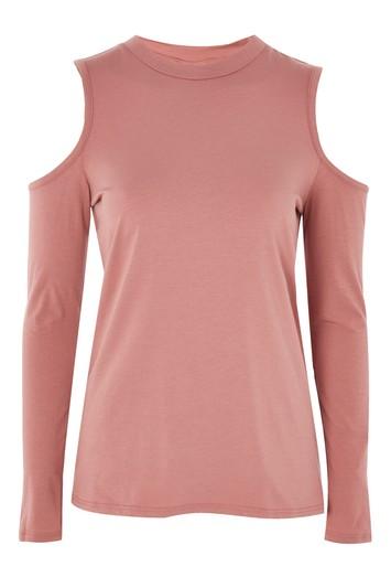 Topshop Long Sleeve Cold Shoulder Top