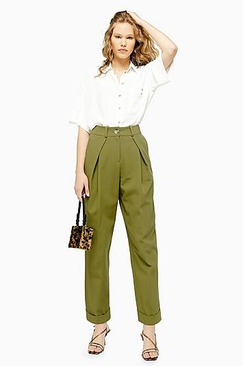Topshop Khaki Ovoid Trousers