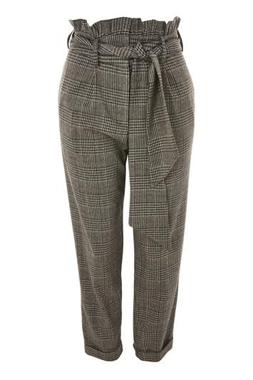 Topshop Petite Checked Mensy Pants