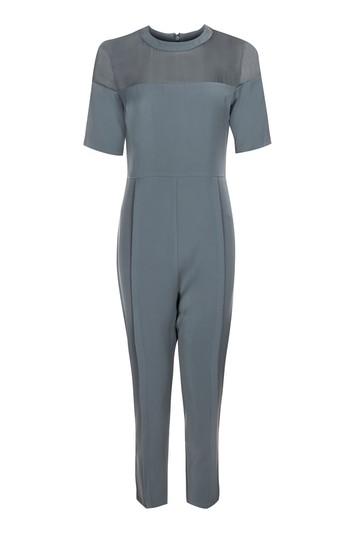 Topshop Sheer Panel Jumpsuit
