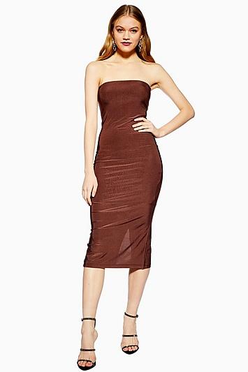 Topshop Slinky Bandeau Midi Dress