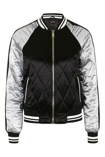 Topshop Quilted Bomber Jacket