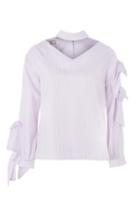 Topshop Ivy Choker Neck Stripe Blouse By Storets