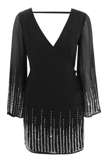 Topshop Embellished Wrap Dress