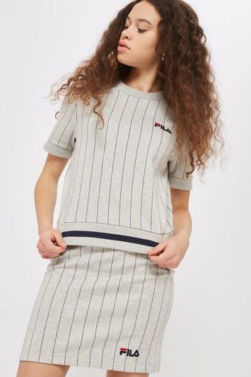 Topshop Pinstripe T-shirt By Fila