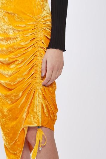 Topshop Velvet Ruched Skirt By Boutique