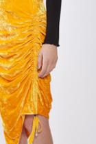 Topshop Velvet Ruched Skirt By Boutique