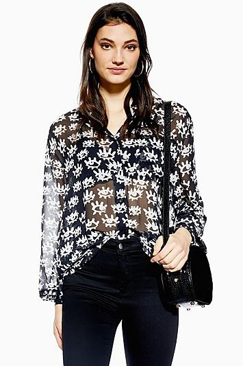 Topshop Eye Print Shirt