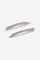 Topshop *fuchsia Crystal Pack Of 2 Hair Slide Clips