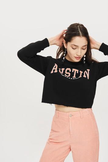 Topshop Tall 'austin' Crop Sweatshirt