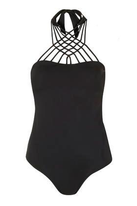 Topshop Lattice High Neck Swimsuit