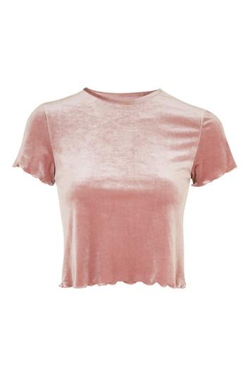Topshop Velvet Lettuce T-shirt