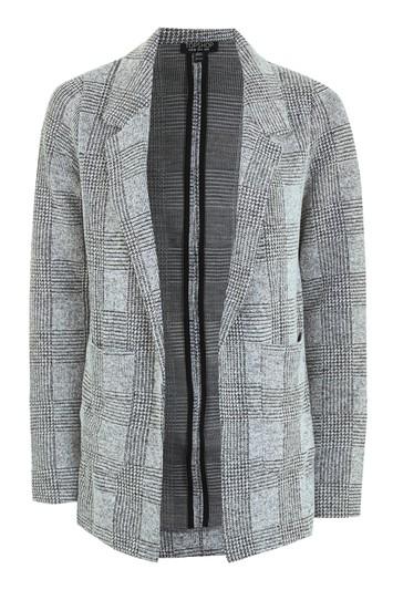 Topshop Check Jersey Boyfriend Blazer