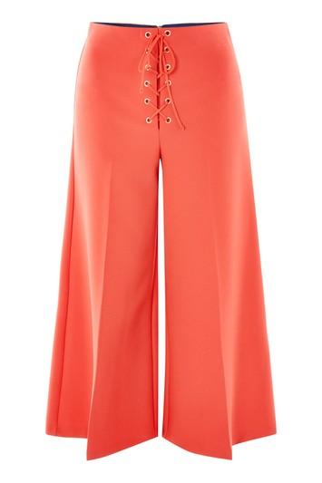 Topshop Lace Up Crop Wide Leg Trousers