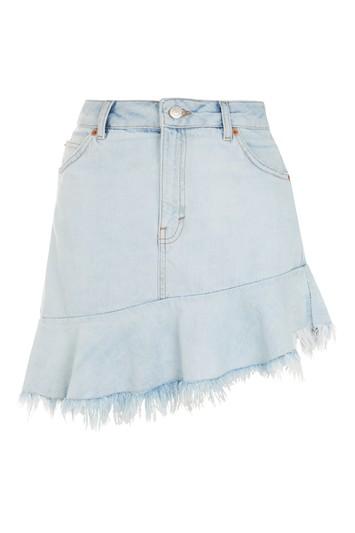 Topshop Petite Asymmetrical Denim Skirt