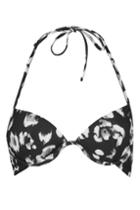 Topshop Smudge Leopard Plunge Bikini Top