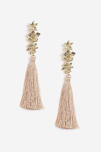 Topshop *3 Flower Tassel Drop Earrings