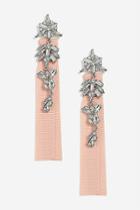 Topshop *fabric Back And Crystal Drop Earrings