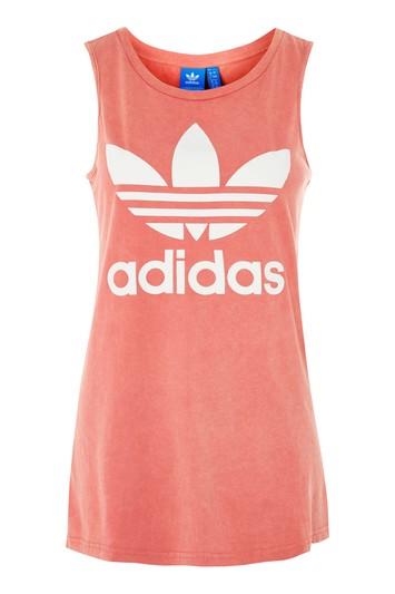 Topshop Red Stone Wash Tank Top By Adidas Originals
