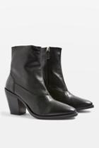 Topshop May Leather Ankle Boots