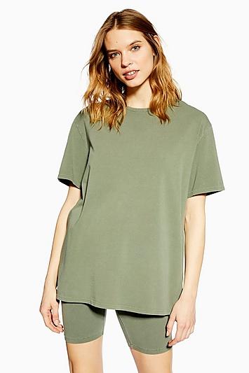 Topshop Khaki Washed Cycle Loungewear Set
