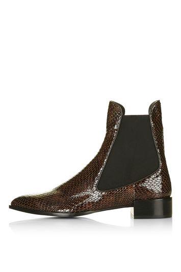 Topshop *belvoir Textured Chelsea Boots By Unique