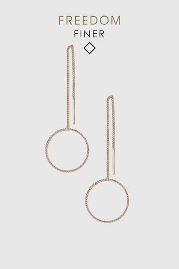 Topshop Fine Chain And Hoop Drop Earrings