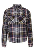 Topshop Cropped Checked Shirt