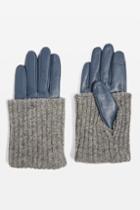 Topshop Knitted Leather Gloves