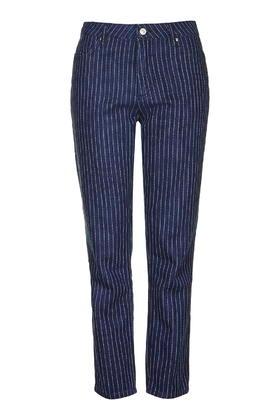 Topshop Moto Indigo Stripe Chino Jeans
