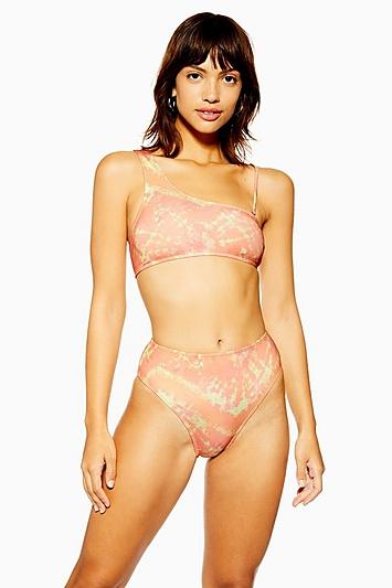 Topshop Tie Dye High Waist Bikini Bottoms